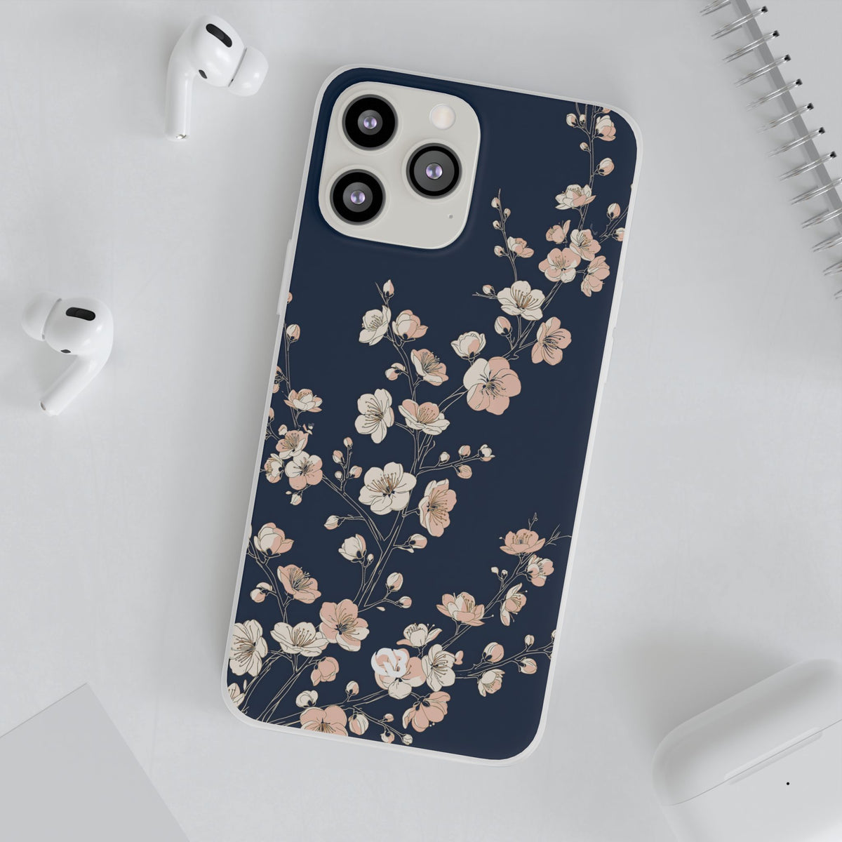 Midnight Plum Blossom · Lite Phone Case for iPhone ·  Blue