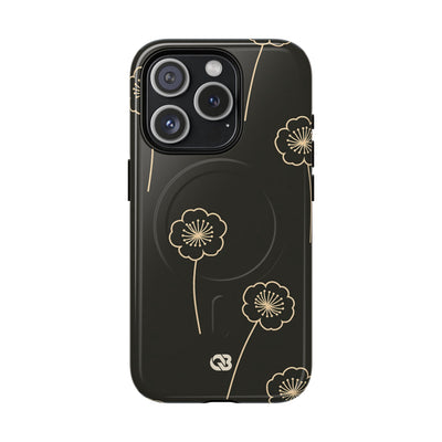 Black Tough 2.0 Magsafe Phone Case for iPhone - Obsidian Sand Petals