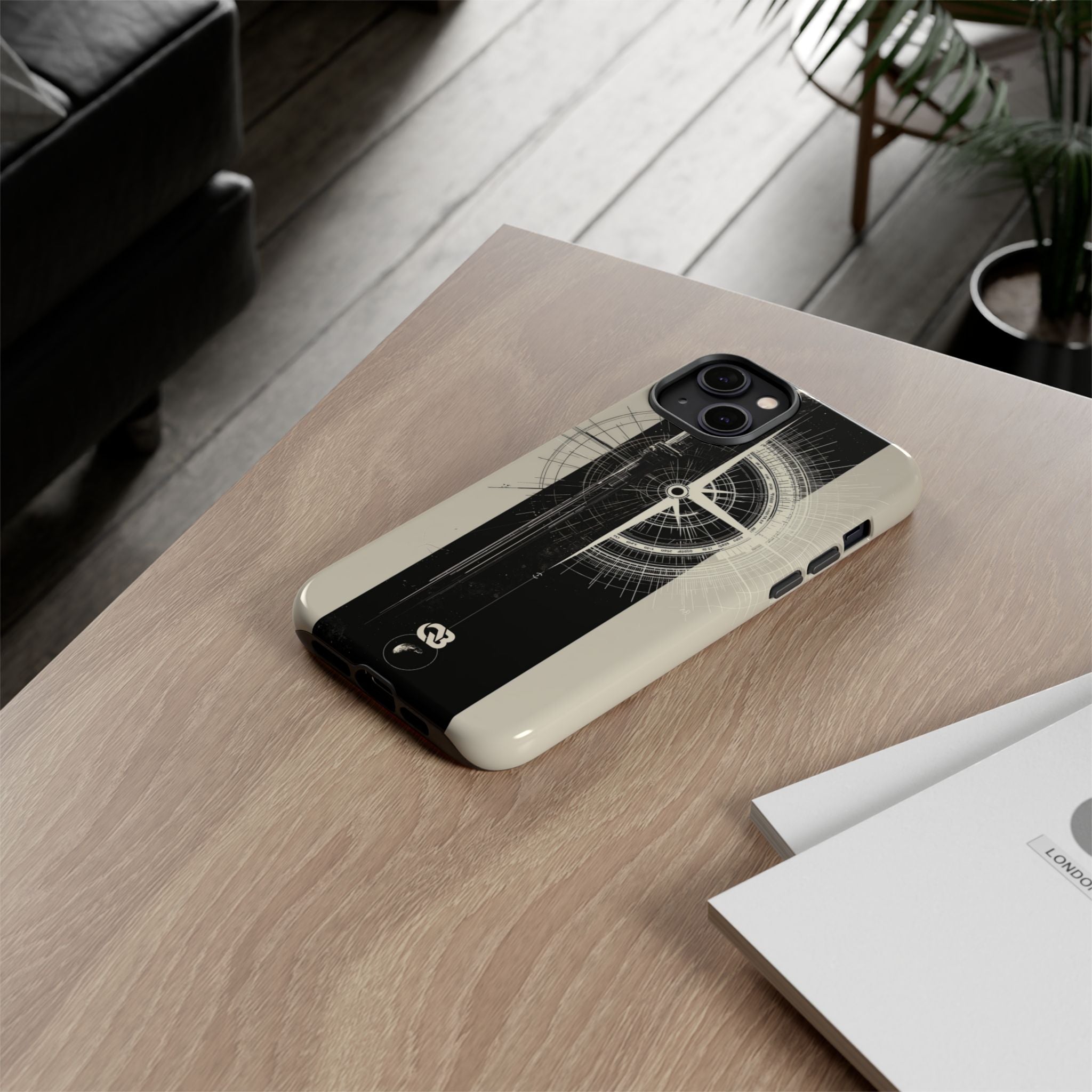 Beige Tough Phone Case for iPhone - Zenith Vector Spire