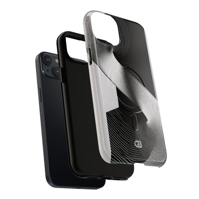 Grey Tough 2.0 Magsafe Phone Case for iPhone - Obsidian Moiré Wave