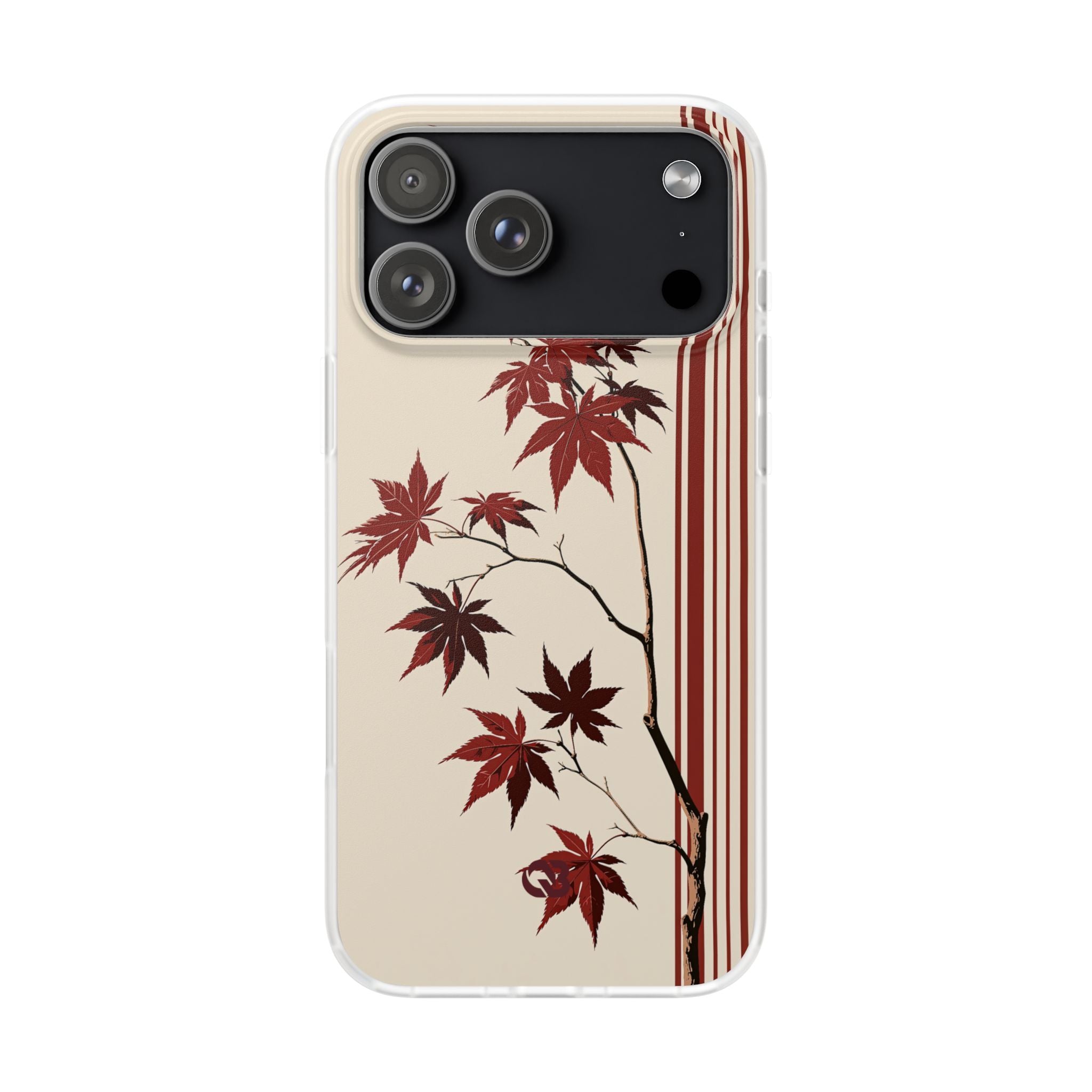 Red Lite Phone Case for iPhone - Crimson Momiji Stripe