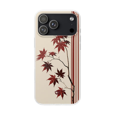 Red Lite Phone Case for iPhone - Crimson Momiji Stripe