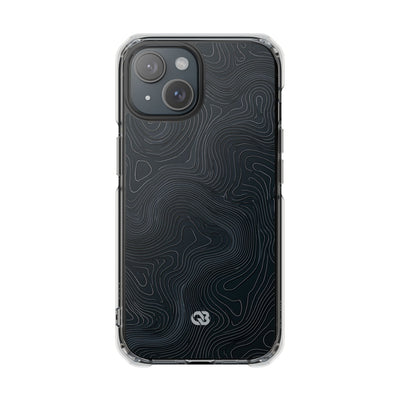 Black Impact MagSafe Phone Case for iPhone - Obsidian Ridge Topo