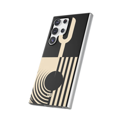 Black Lite Phone Case for Samsung - Ivory Signal Grid