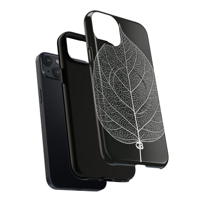 Black Tough 2.0 Magsafe Phone Case for iPhone - Bleached Leaf Lattice