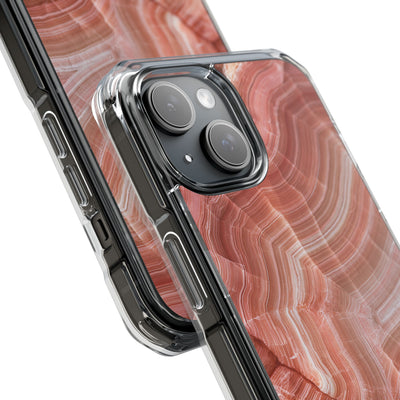 Blushing Rose Strata · Clear Impact Magnetic Phone Case for iPhone · Pink