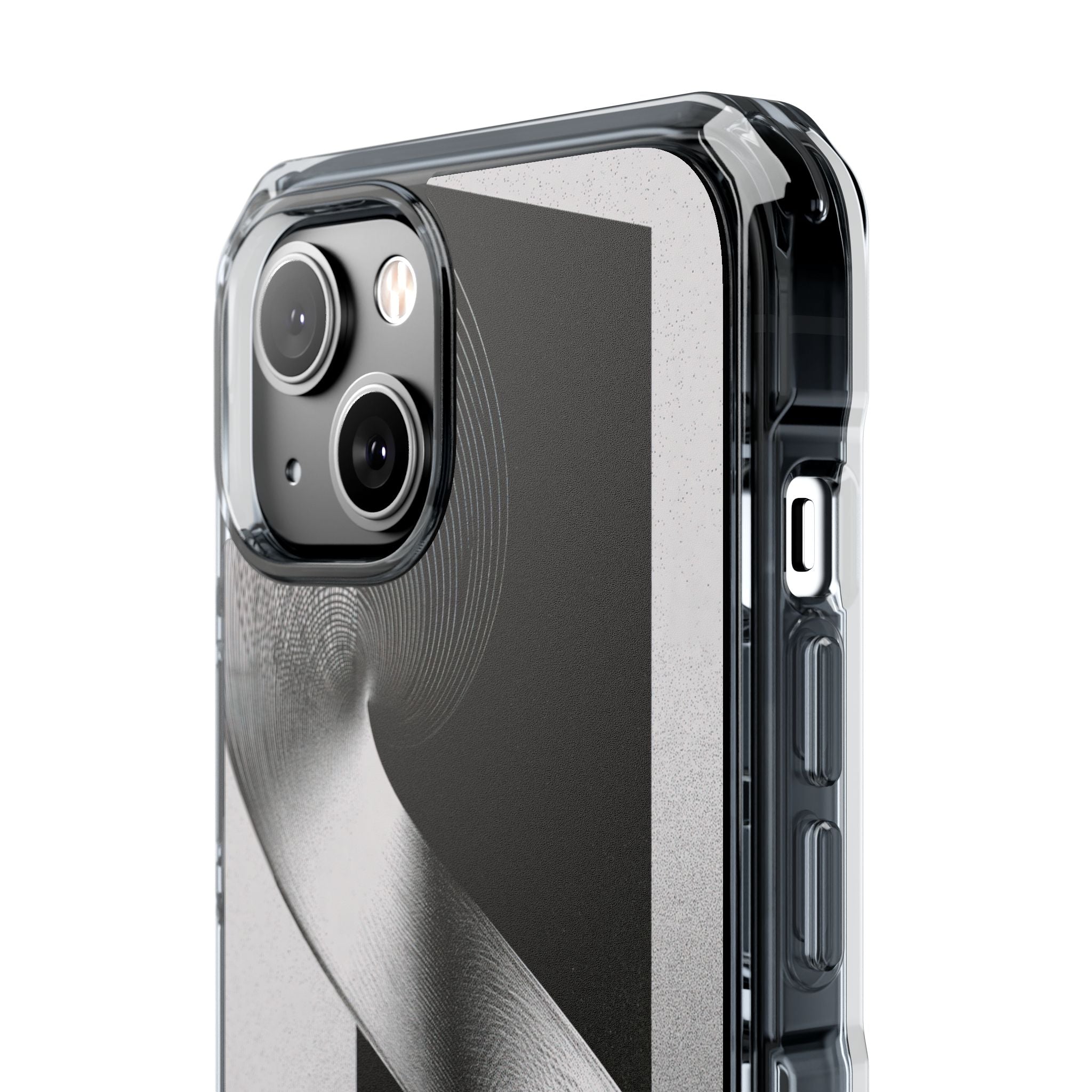 Grey Impact MagSafe Phone Case for iPhone - Obsidian Moiré Wave