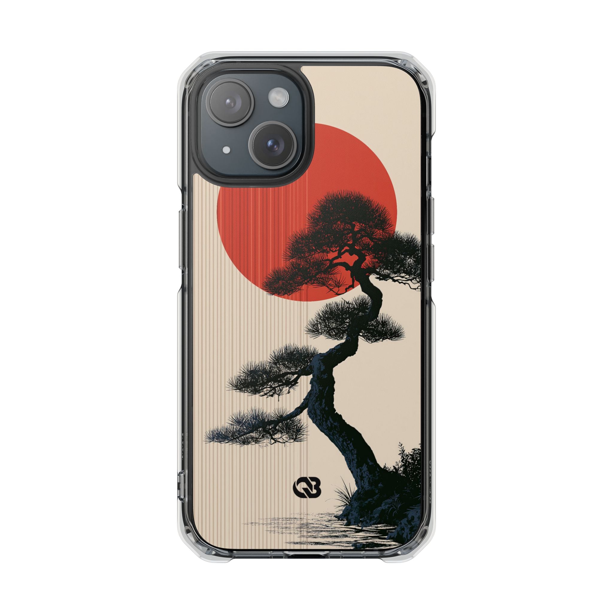 Beige Impact MagSafe Phone Case for iPhone - Kyoto Crimson Pine