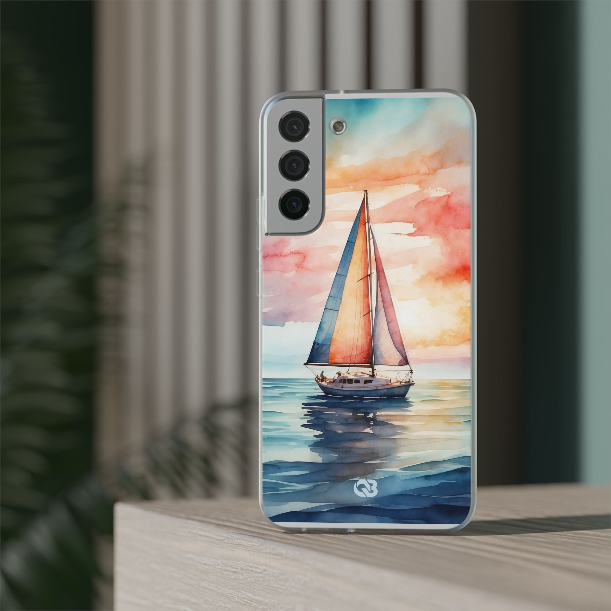 Crimson Horizon Sail · Soft Phone Case for Samsung