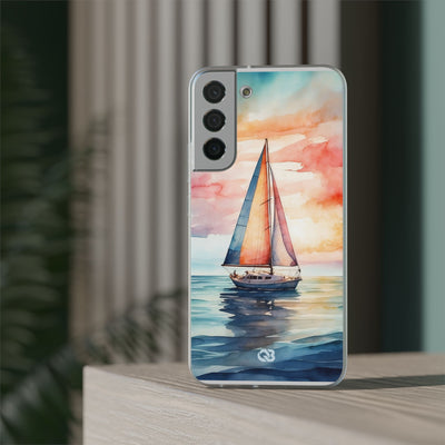 Crimson Horizon Sail · Soft Phone Case for Samsung