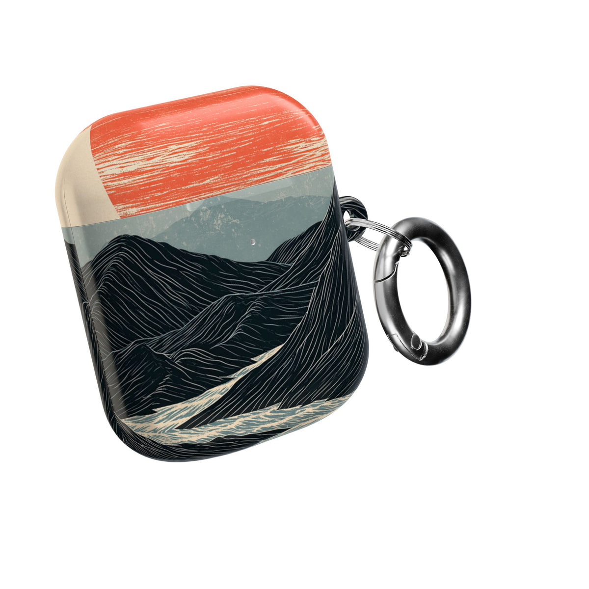 Crimson Ridge Horizon · Hard Case for AirPods & AirPods Pro · Black
