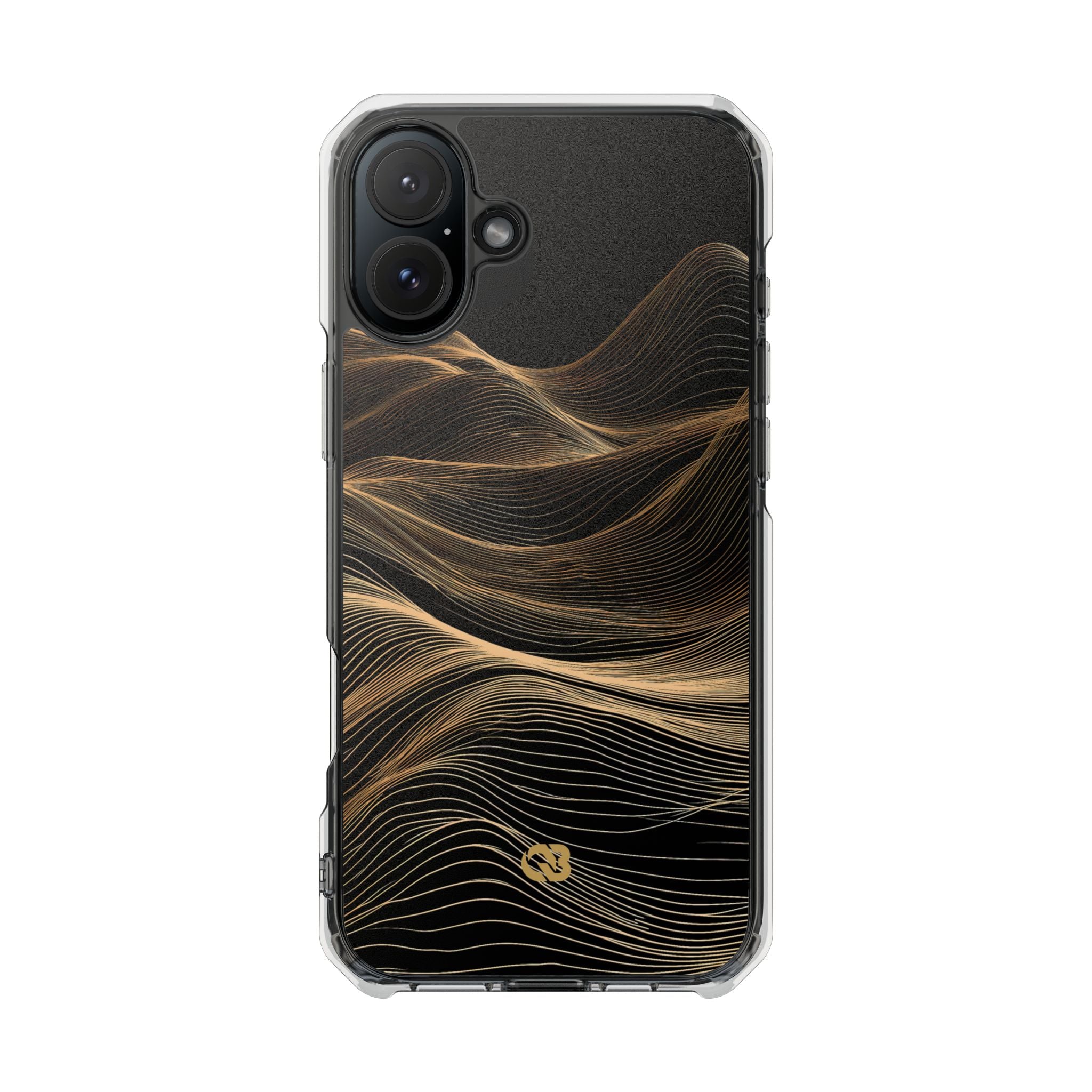 Black Impact MagSafe Phone Case for iPhone - Copper Topo Ridge