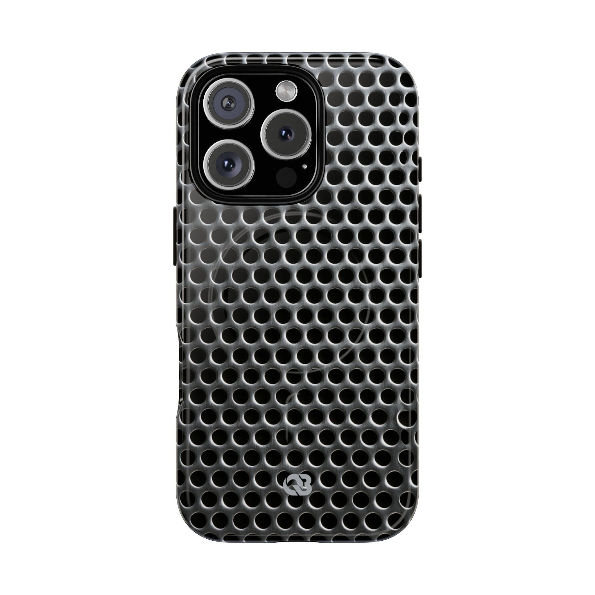 Silver Tough 2.0 Magsafe Phone Case for iPhone - Brutalist Steel Mesh