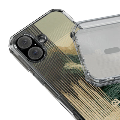 Beige Impact MagSafe Phone Case for iPhone - Veridian Data Ridge