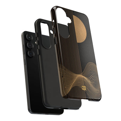 Gold Tough Phone Case for Samsung - Gilded Obsidian Dunes