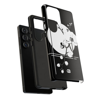 Black Tough Phone Case for Samsung - Lunar Orchid Grid