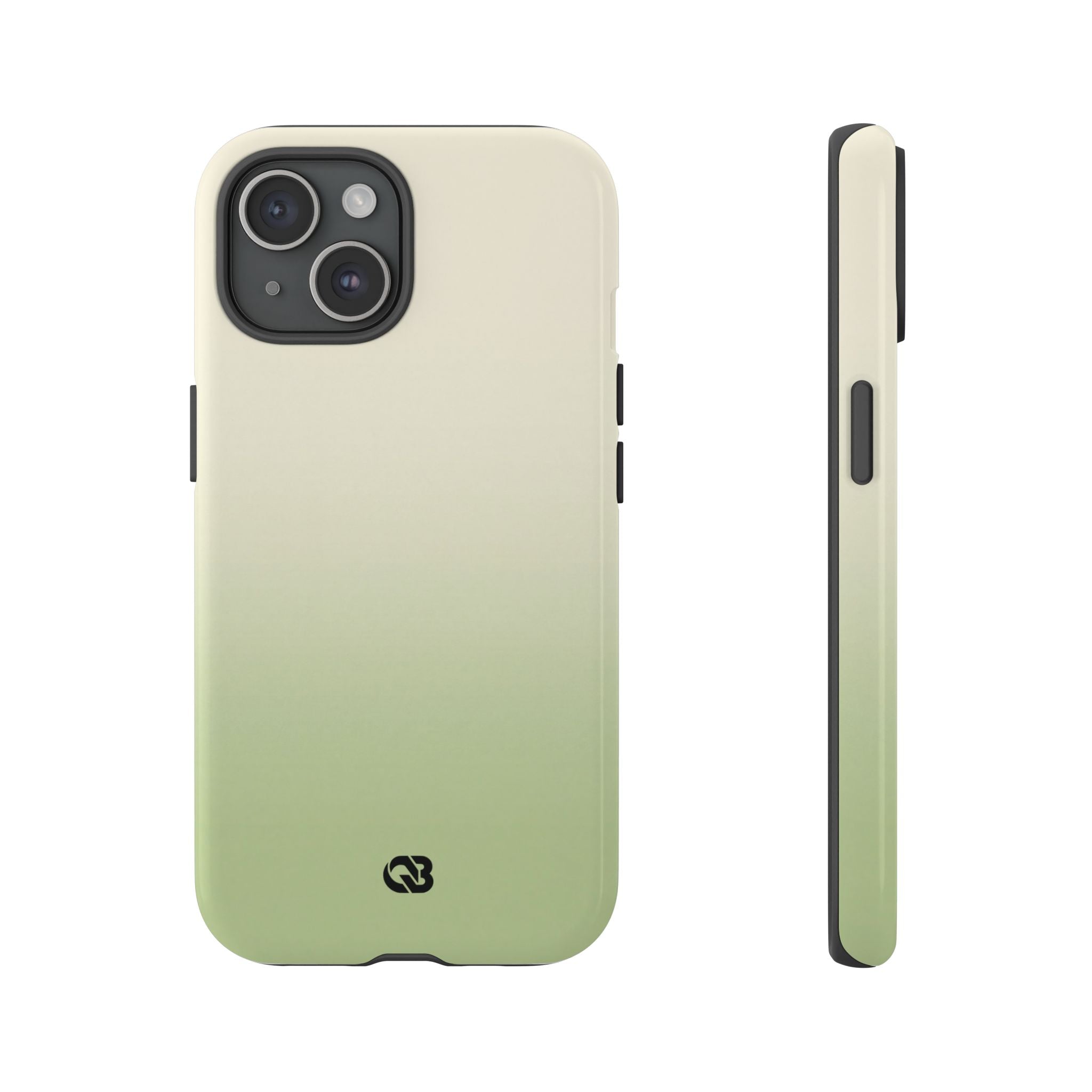 Green Tough Phone Case for iPhone - Bone Sage Fade