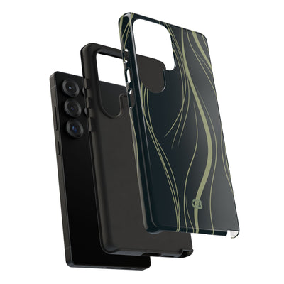 Green Tough Phone Case for Samsung - Obsidian Sage Flow
