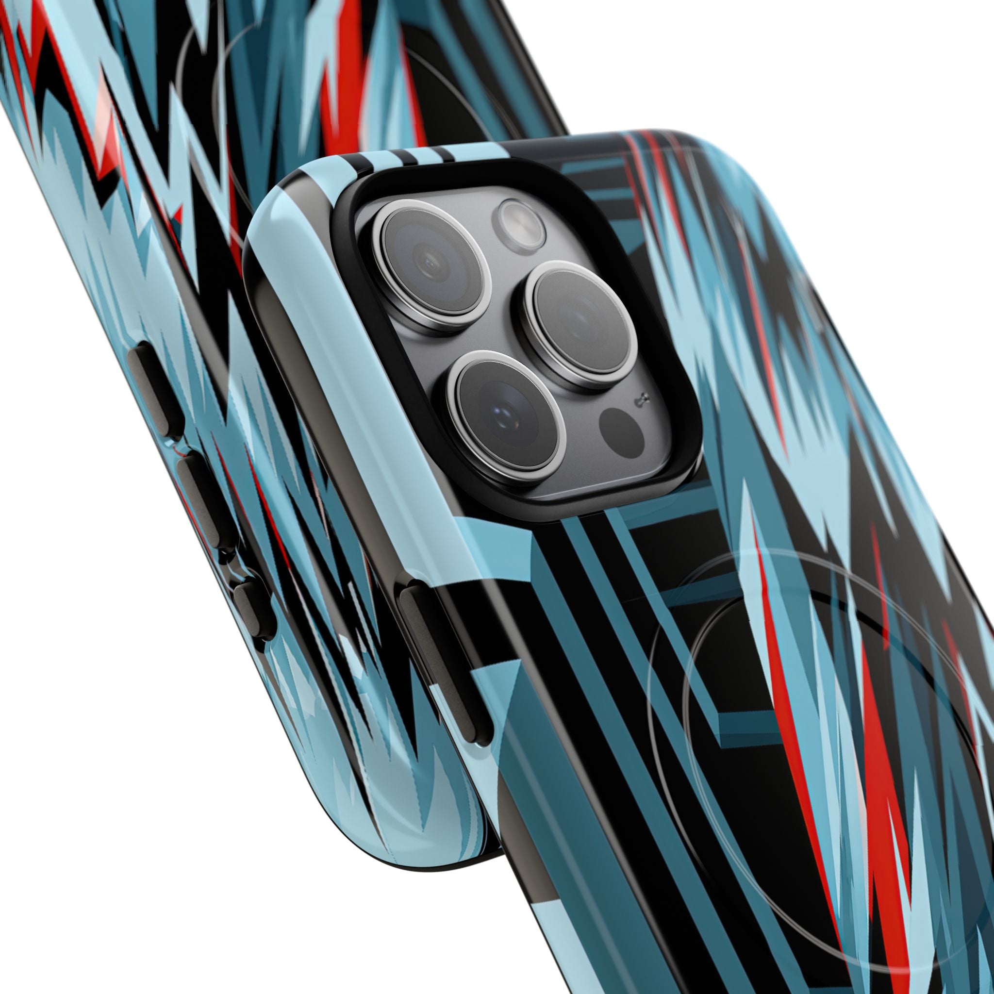 Blue Tough 2.0 Magsafe Phone Case for iPhone - Glitch Peak Cyan