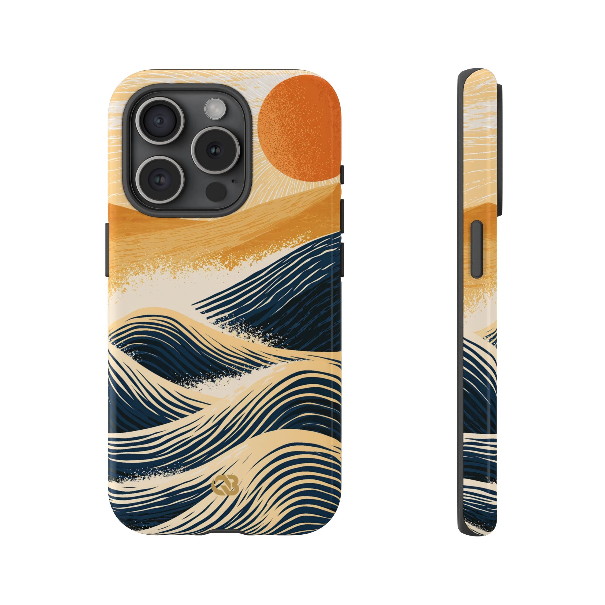 Blue Tough Phone Case for iPhone - Kyoto Cresting Tide