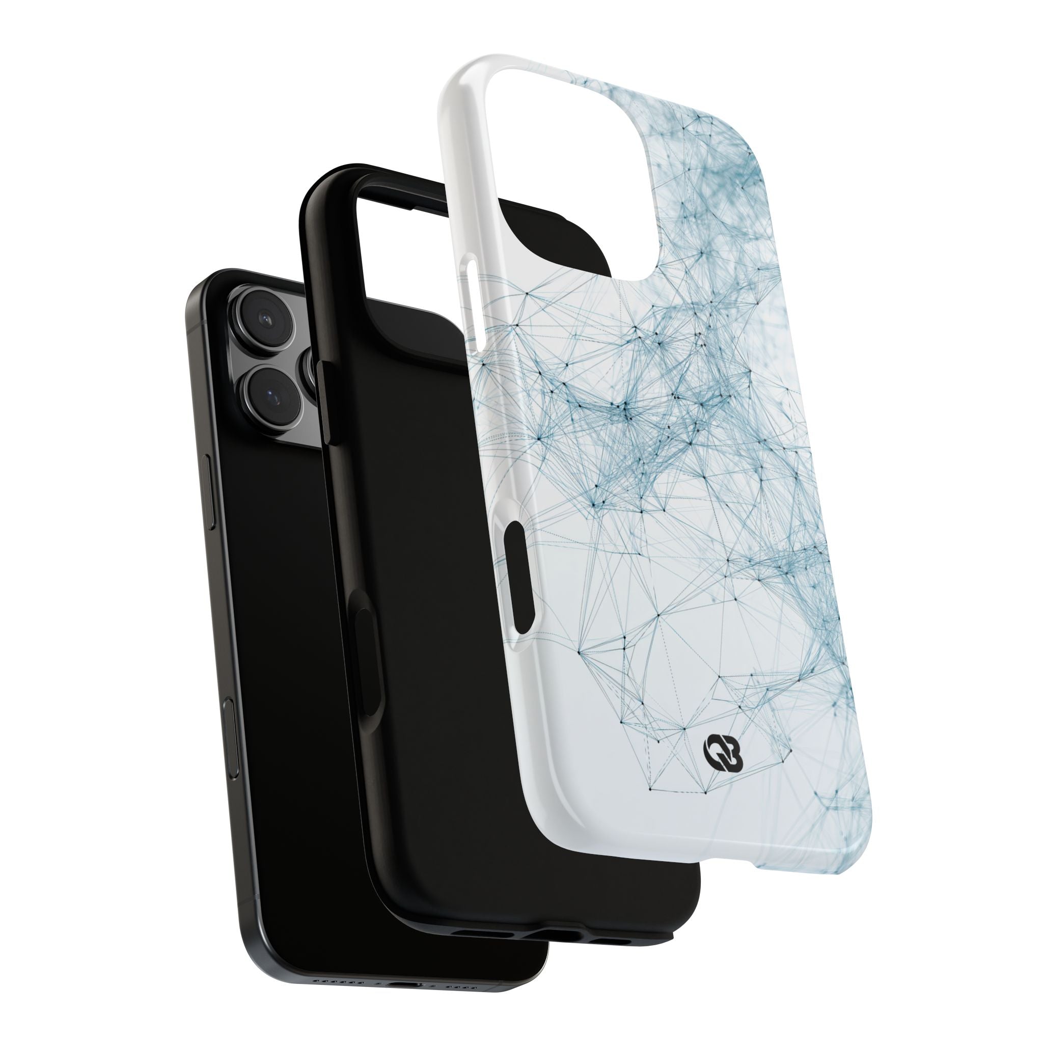 Blue Tough Phone Case for iPhone - Glacial Neural Web