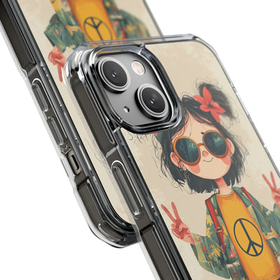 Retro Peace Girl · Impact Hoesje voor iPhone · Magsafe