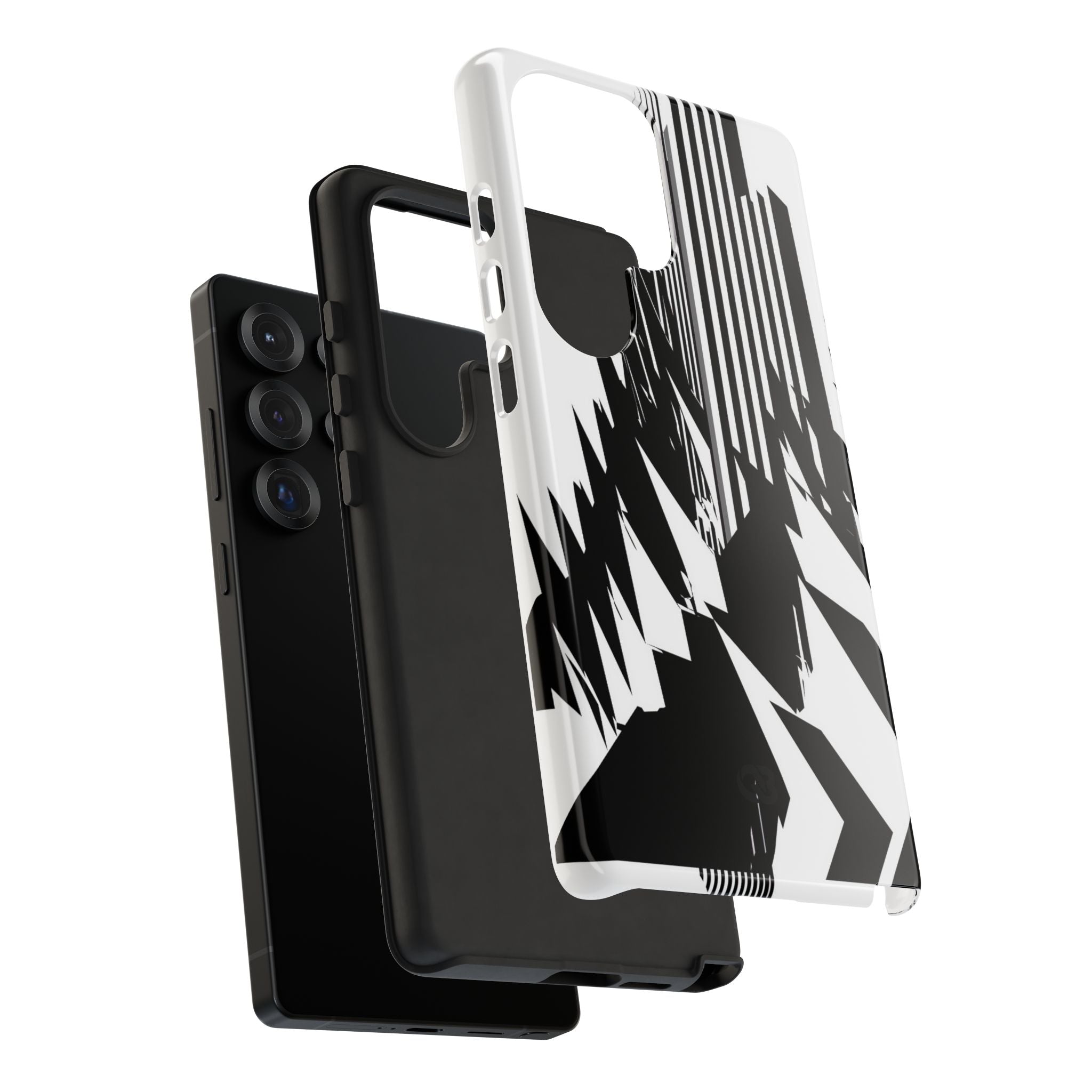 White Tough Phone Case for Samsung - Shattered Vector Spire