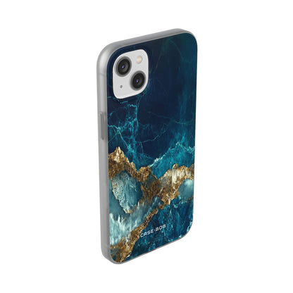 Jagged Gold Split iPhone 14 Plus Case - Soft