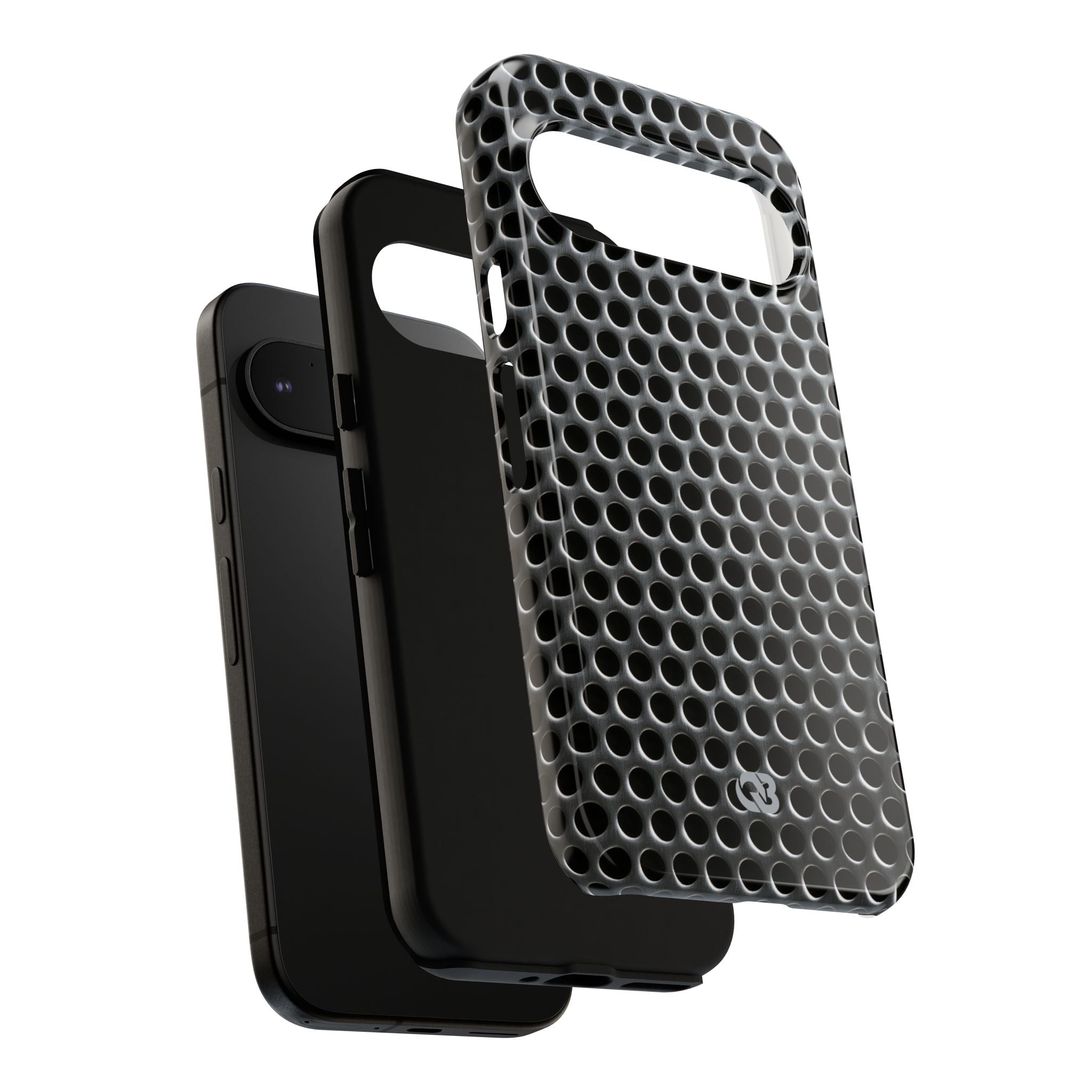 Silver Tough Phone Case for Google Pixel - Brutalist Steel Mesh