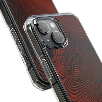 Red Impact MagSafe Phone Case for iPhone - Terracotta Nerve Map