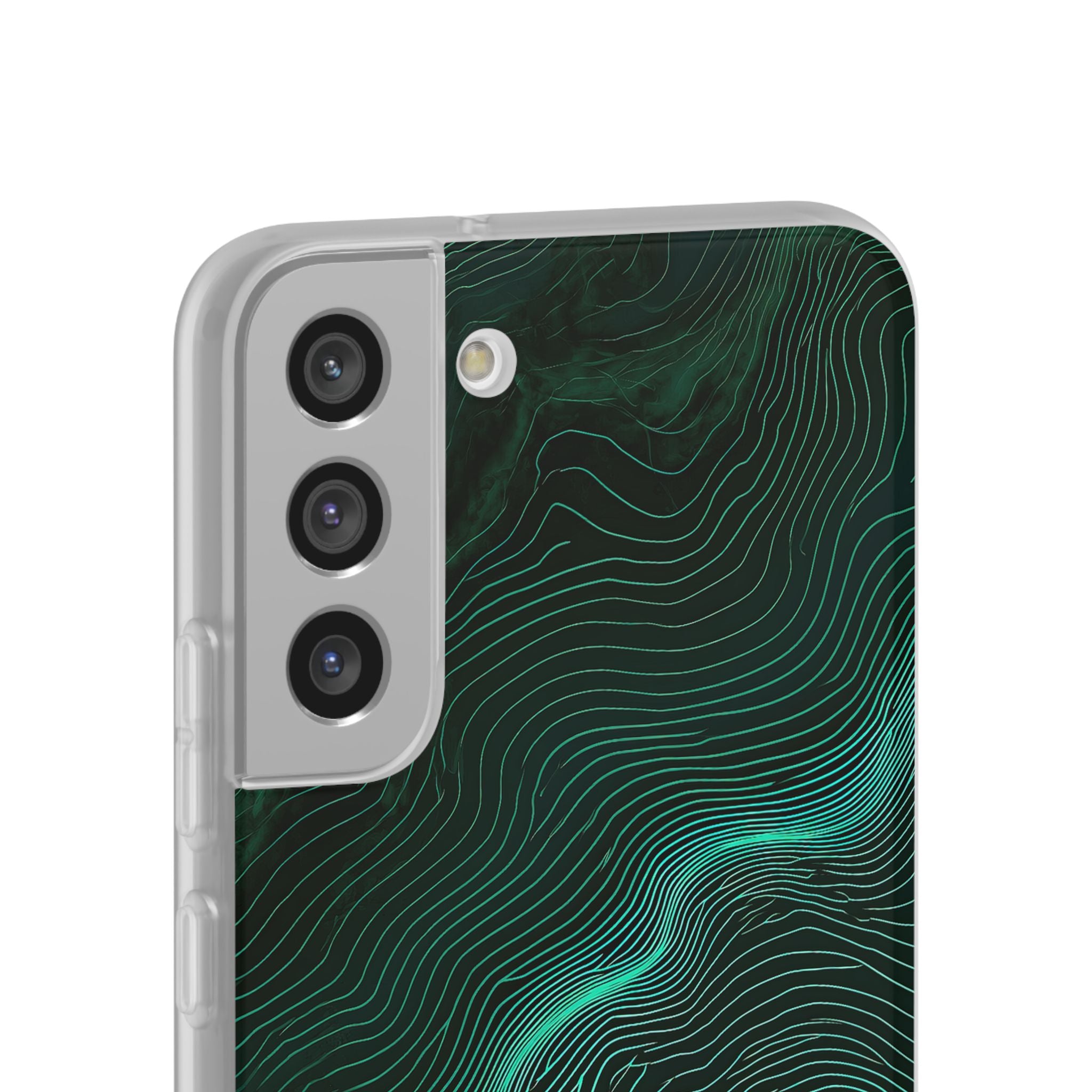 Teal Lite Phone Case for Samsung - Neon Jade Contour