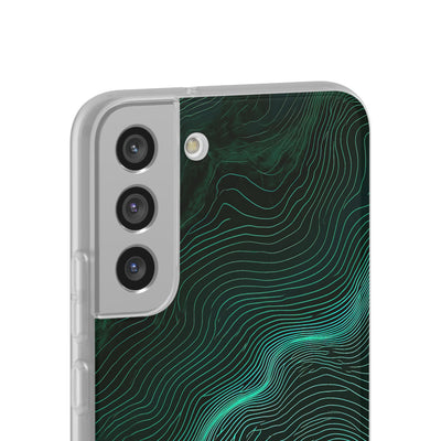 Teal Lite Phone Case for Samsung - Neon Jade Contour