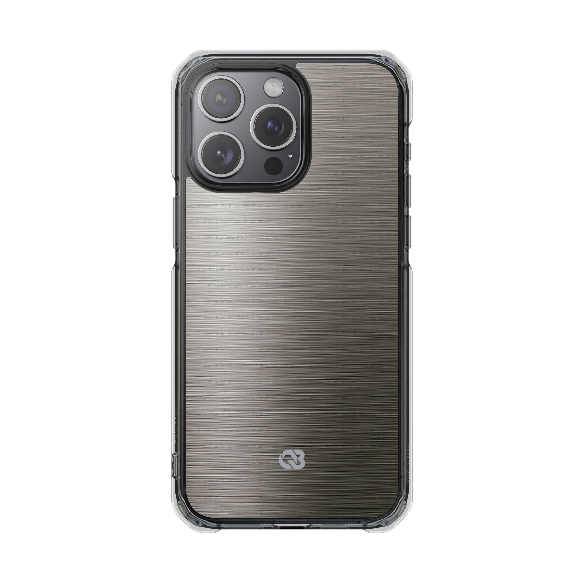 Grey Impact MagSafe Phone Case for iPhone - Brushed Industrial Steel