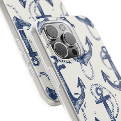 Navy Anchor Loop iPhone 16 Pro Max Case - Soft