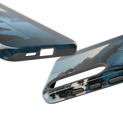 Blue Tough Phone Case for Samsung - Kyoto Mist Pine