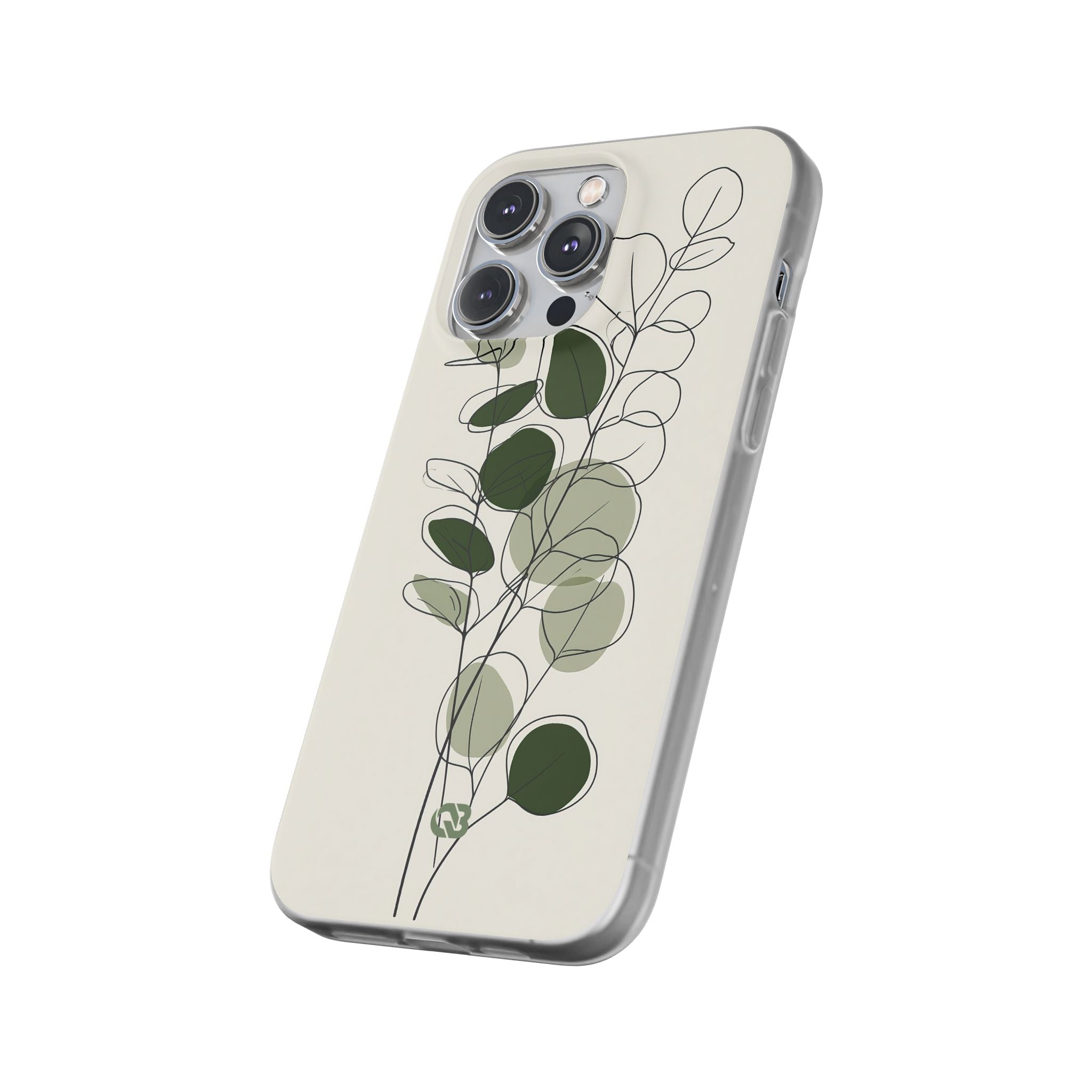 Green Lite Phone Case for iPhone - Muted Eucalyptus Sketch
