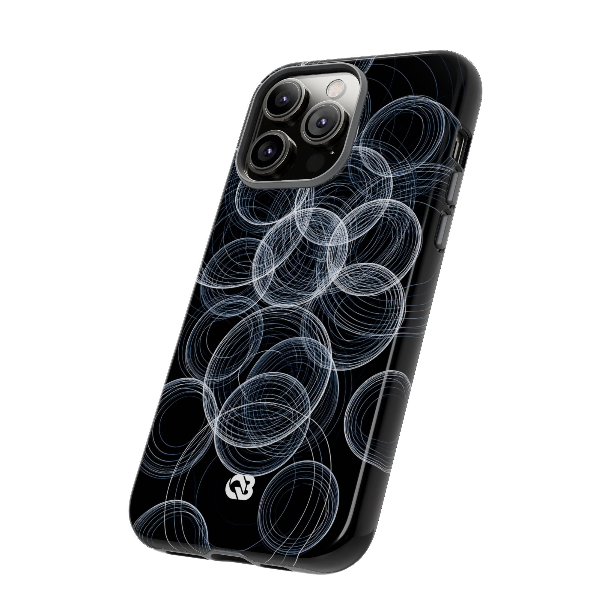 Black Tough Phone Case for iPhone - Frosted Ring Matrix