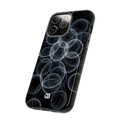 Black Tough Phone Case for iPhone - Frosted Ring Matrix