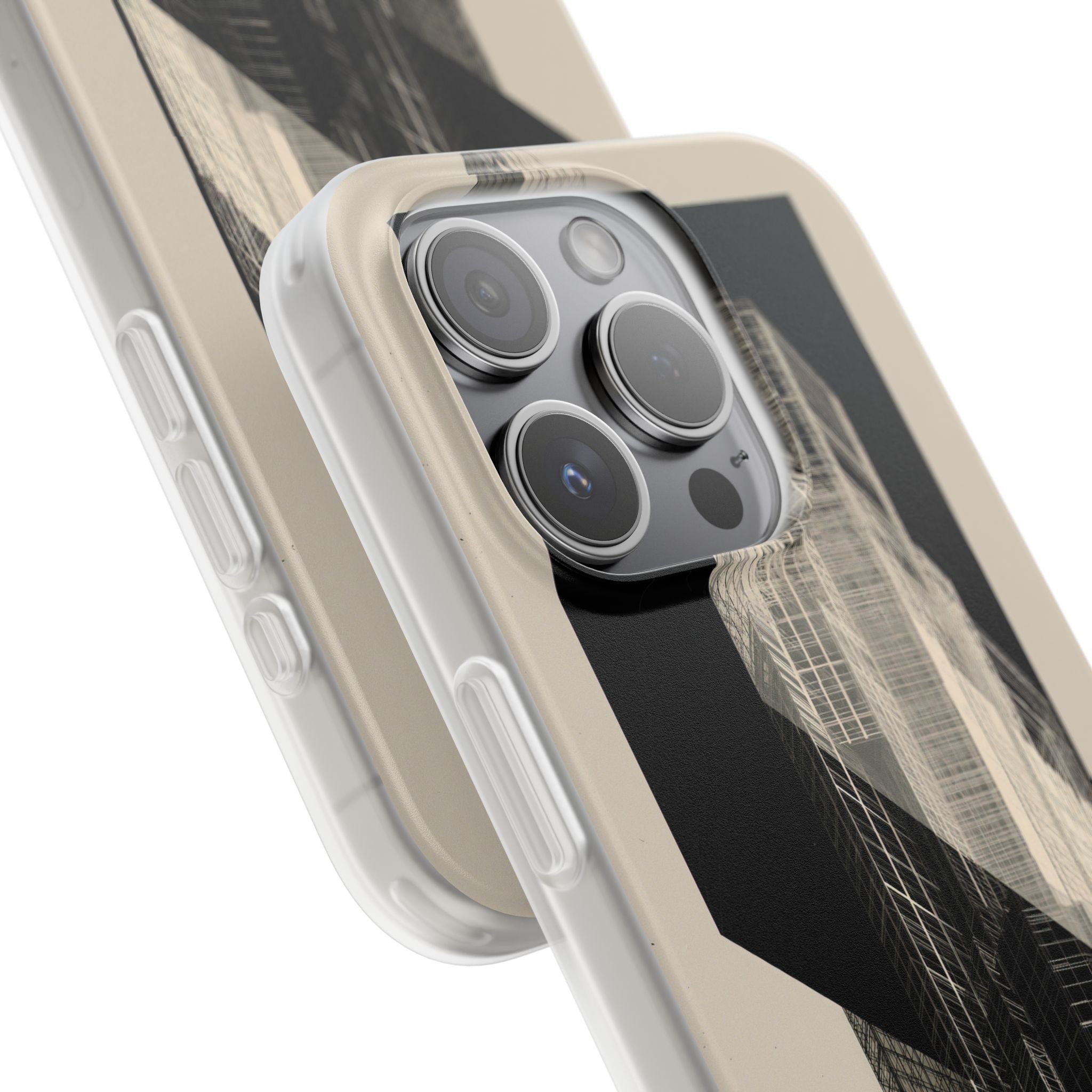 Beige Lite Phone Case for iPhone - Monolith Urban Grid