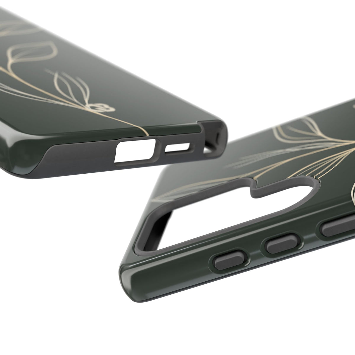 Minimal Botanical Stem · Tough Phone Case for Samsung · Green