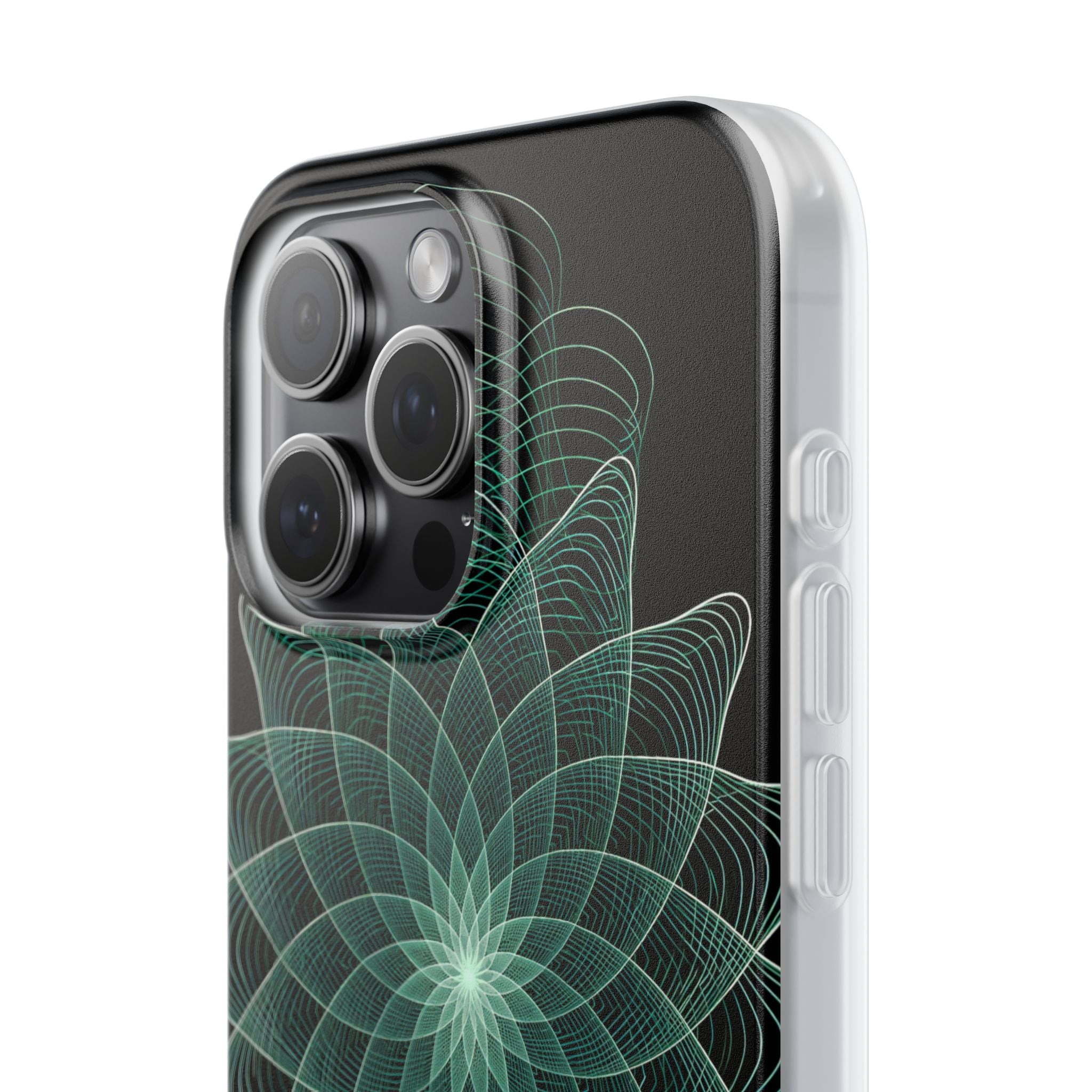 Green Lite Phone Case for iPhone - Cyan Signal Bloom