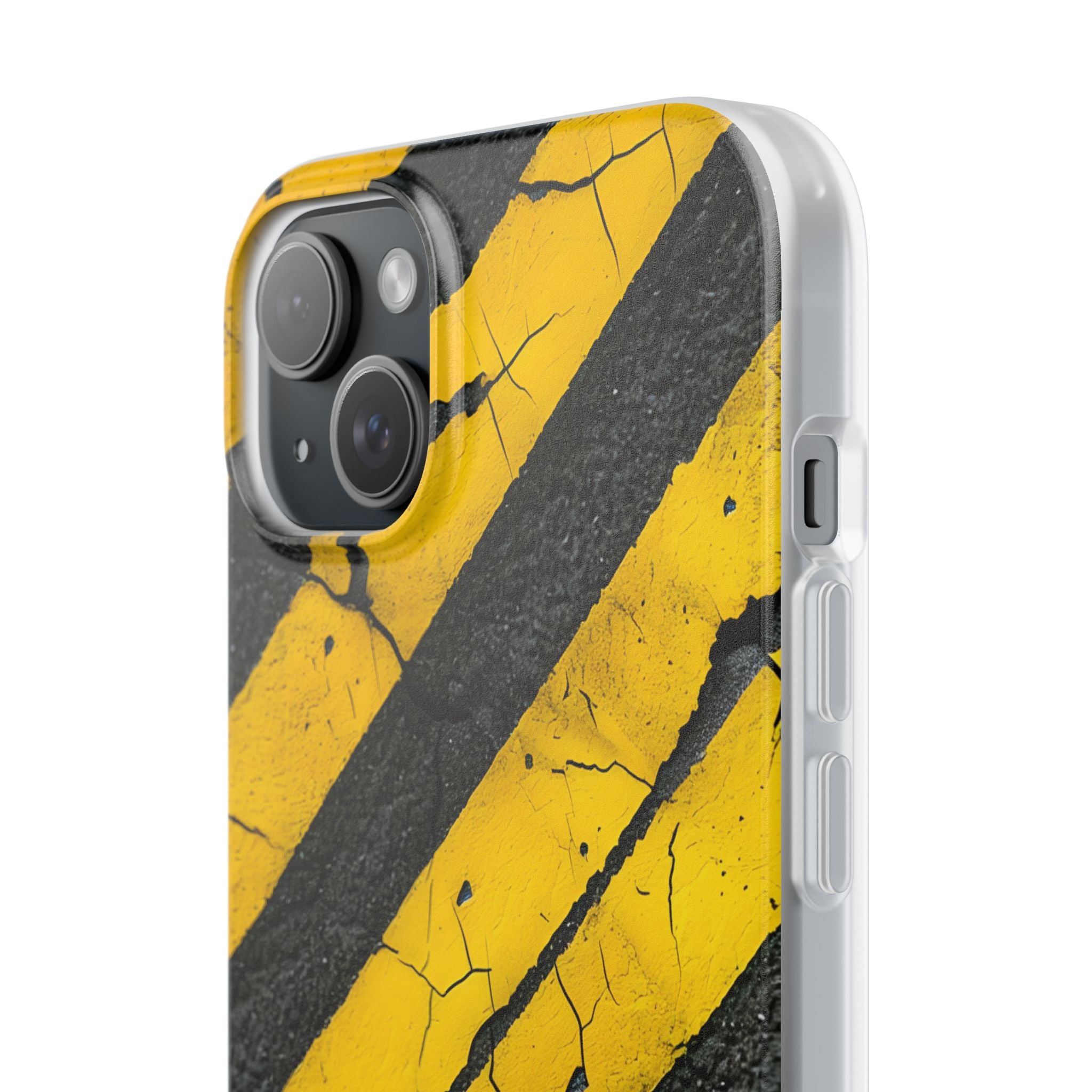 Cracked Hazard Stripes · Soft Phone Case for iPhone