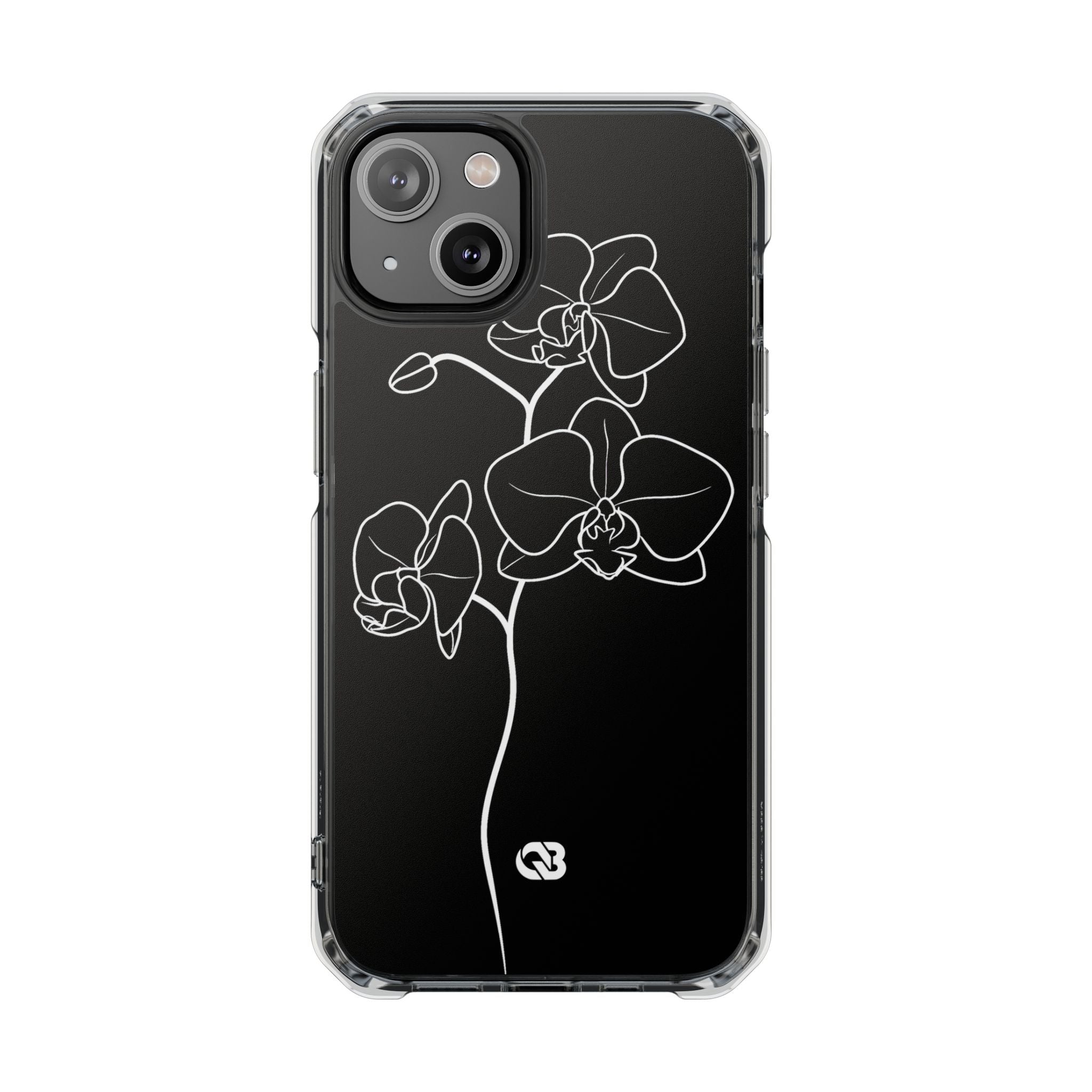Black Impact MagSafe Phone Case for iPhone - Noir Alabaster Orchid