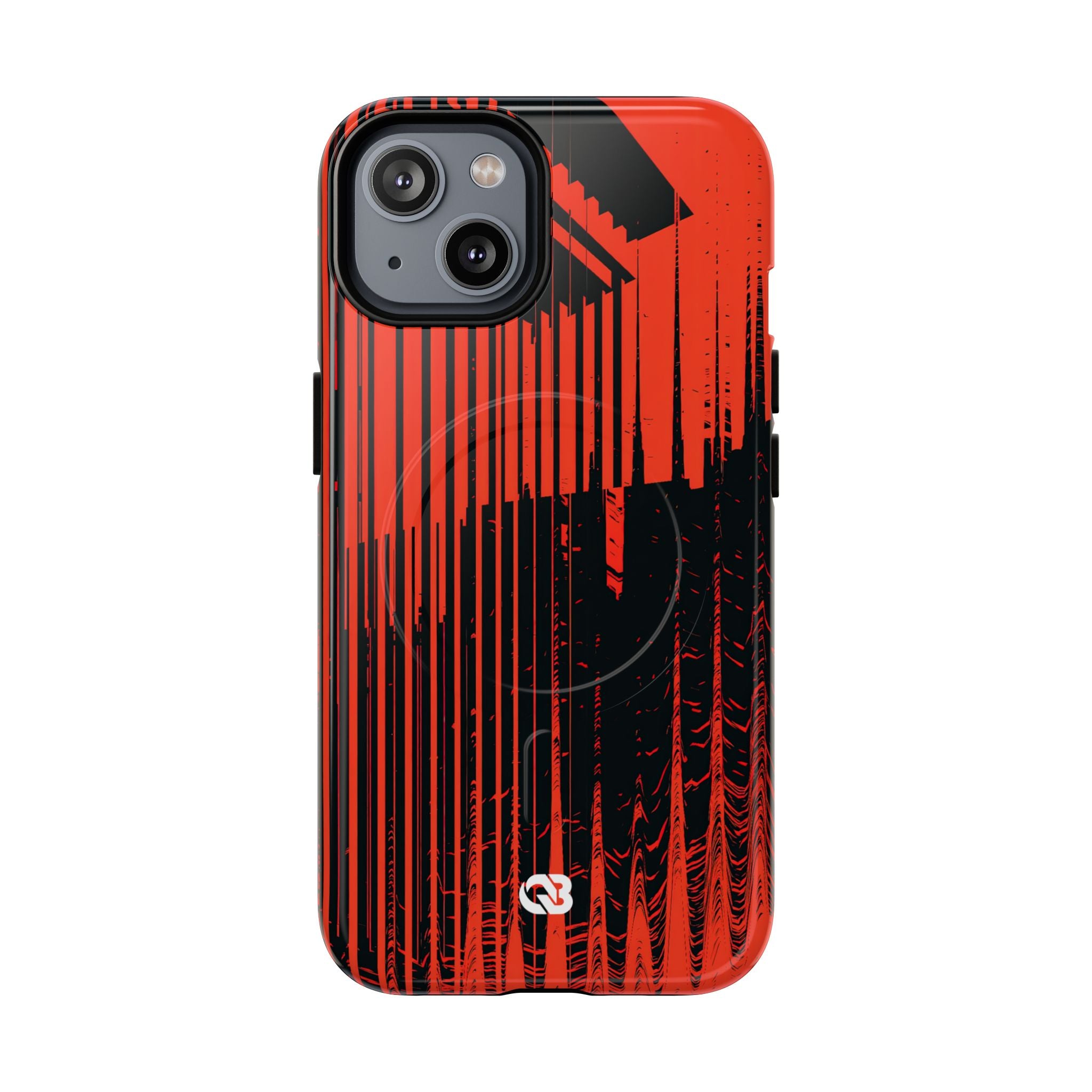 Red Tough 2.0 Magsafe Phone Case for iPhone - Crimson Brutalist Distortion