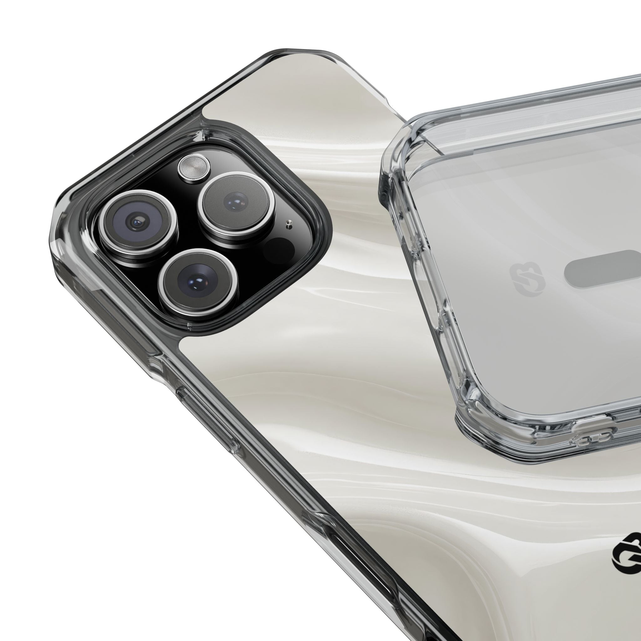 White Impact MagSafe Phone Case for iPhone - Polished Ivory Wave