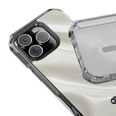 White Impact MagSafe Phone Case for iPhone - Polished Ivory Wave