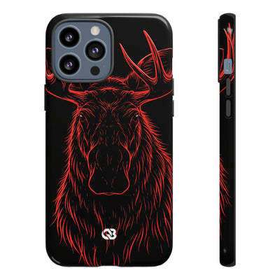 Nordic Moose Contour · Tough Phone Case for iPhone · Red