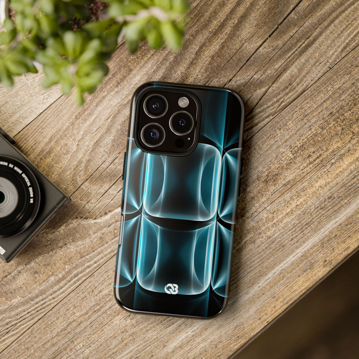 Translucent Cyber Grid · Tough Phone Case for iPhone · Teal