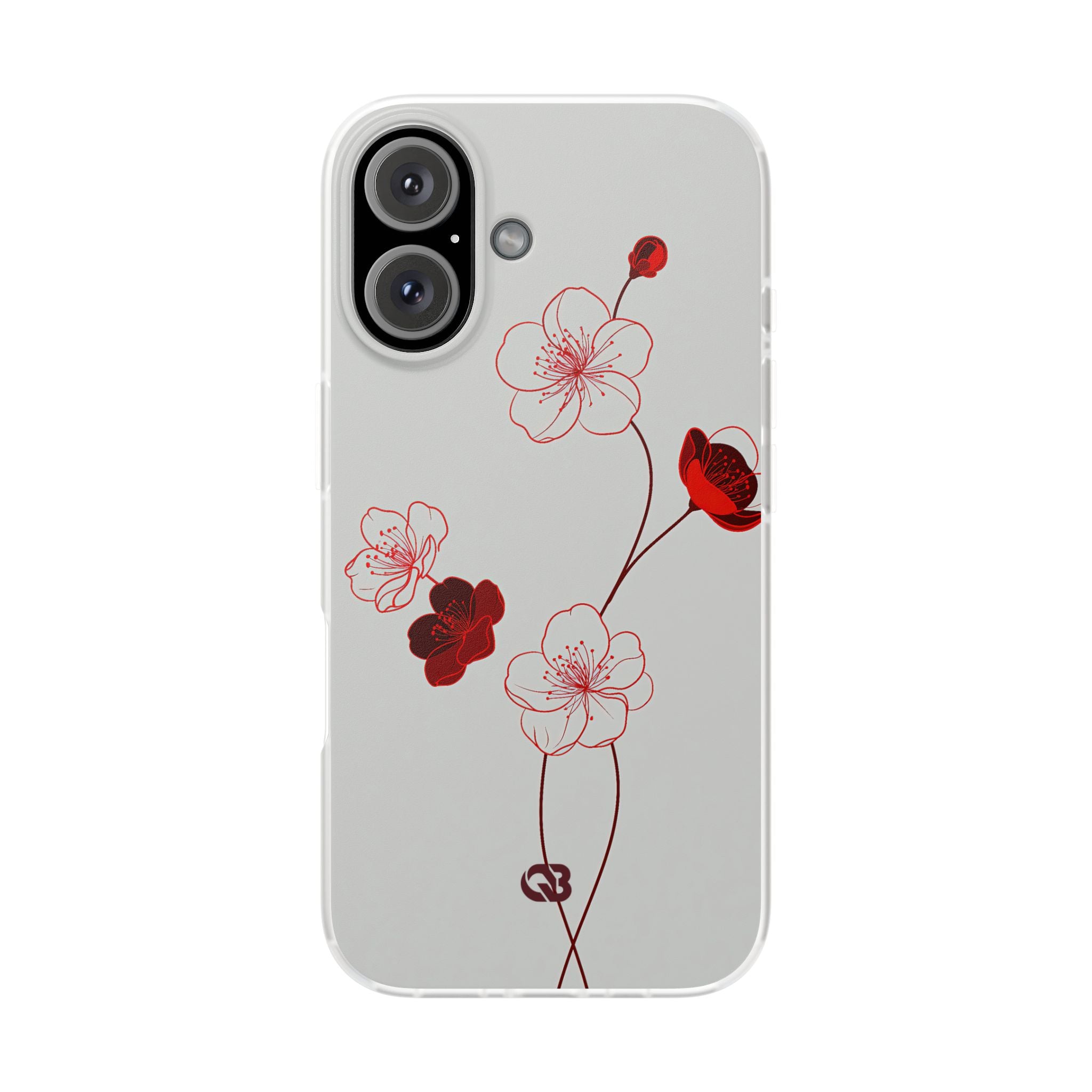 Red Lite Phone Case for iPhone - Kyoto Ember Bloom