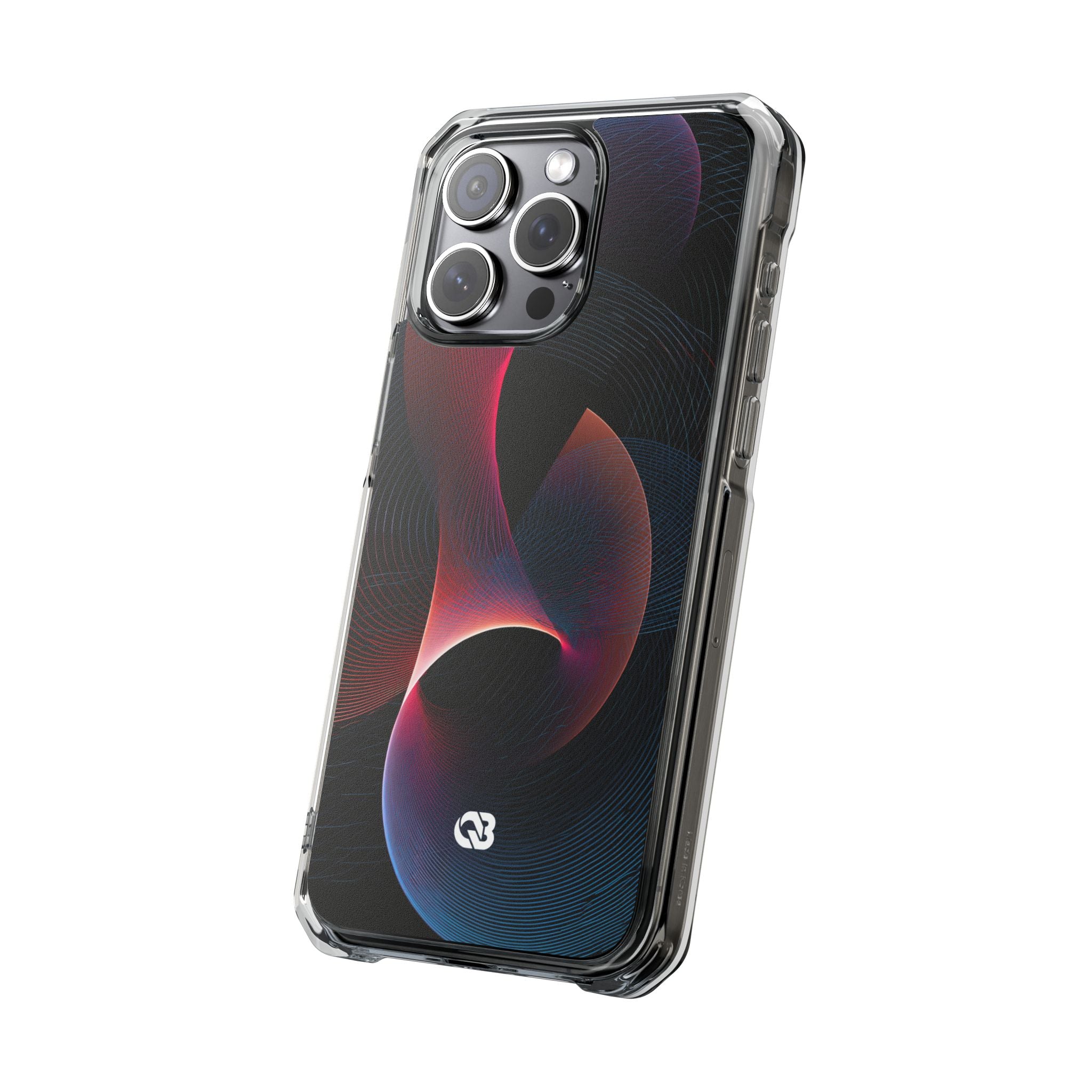 Black Impact MagSafe Phone Case for iPhone - Cobalt Crimson Flux